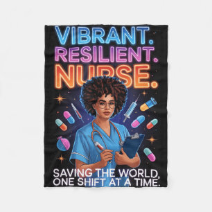Vibrant resilient nurse saving world one shift at fleece blanket