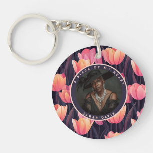 Vibrant Retirement Gifts for Dad Tulip Flower Key Ring