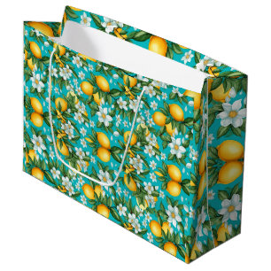 Vibrant Retro Citrus Medley Christmas  Large Gift Bag