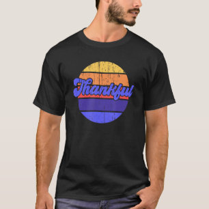Vibrant Retro Colour Thankful Gratitude Mens Women T-Shirt