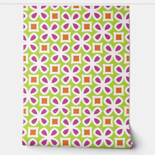 Vibrant Retro Floral  Wallpaper