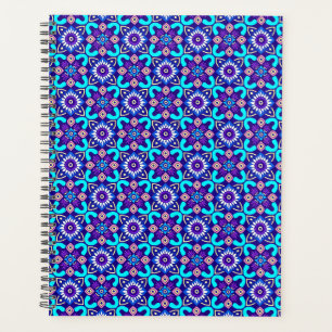 Vibrant Retro Geometric Floral Pattern Planner