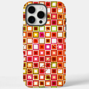 Vibrant Retro Geometric Square Pattern iPhone 16 Pro Max Case