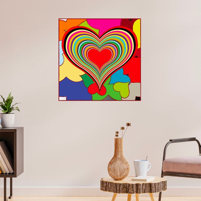 Vibrant Retro Hearts Poster (Creator Uploaded)
