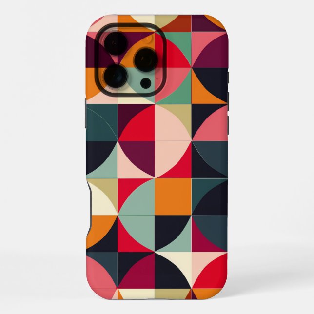 Vibrant Retro-Inspired Geometric iPhone case (Back)
