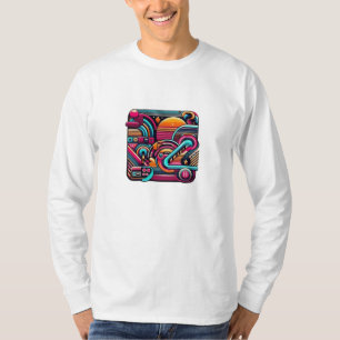 "Vibrant Retro Neon Geometric" T-Shirt