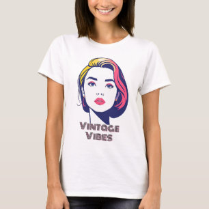 Vibrant Retro Pop Art Woman Portrait T-Shirt