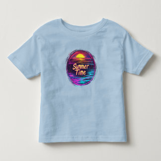 Vibrant Retro “Summer Time” Sunset T-Shirt