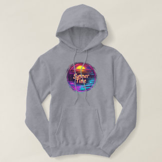 Vibrant Retro “Summer Time” Sunset T-Shirt Hoodie