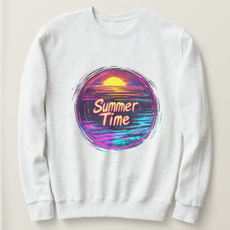 Vibrant Retro “Summer Time” Sunset T-Shirt Sweatshirt
