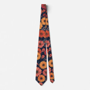 Vibrant Retro Sunset Florals Tie