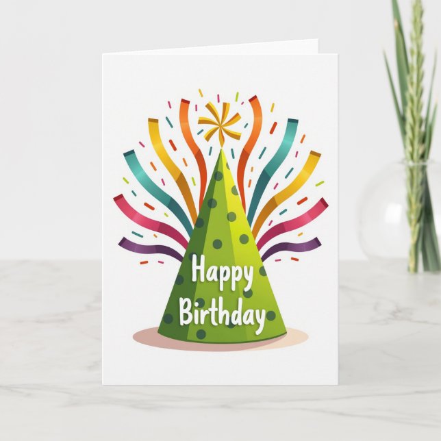 Vibrant Ribbons Birthday Card (Front)