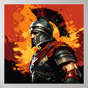 Vibrant Roman Soldier Background Poster - High-Qua