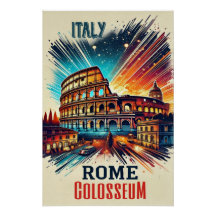 Vibrant Rome Colosseum - Italy Poster