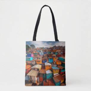 Vibrant Rooftops - Urban Community Art Tote Bag