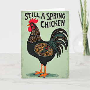 Vibrant Rooster Birthday Card