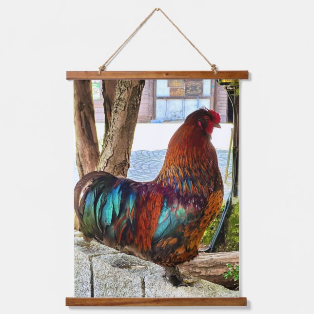 Vibrant Rooster Tapestry - Colourful Wall Art (Front)