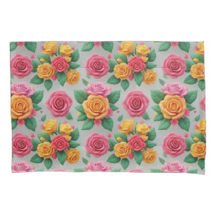 Vibrant Rose Bouquet Pattern for Floral Decor Pillowcase