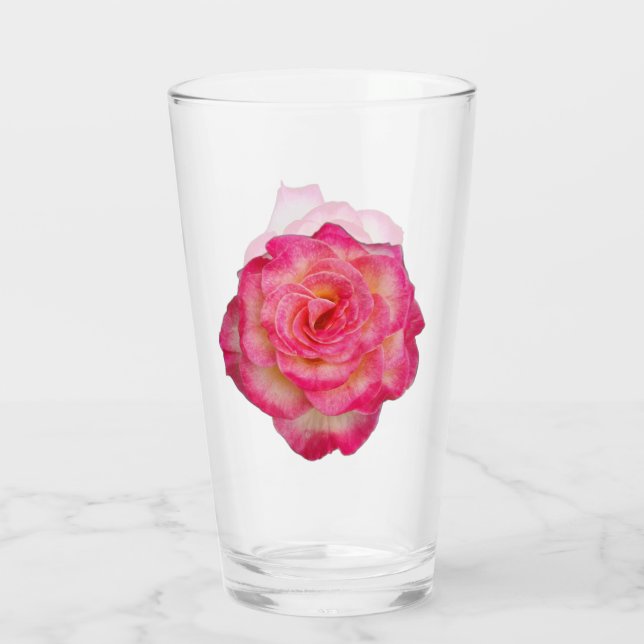 Vibrant Rose Drinking Glass (Back)
