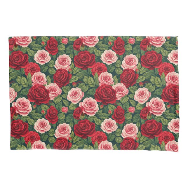 🌹 Vibrant Rose Floral Decor Romantic Gift Idea 🌹 Pillowcase (Front)