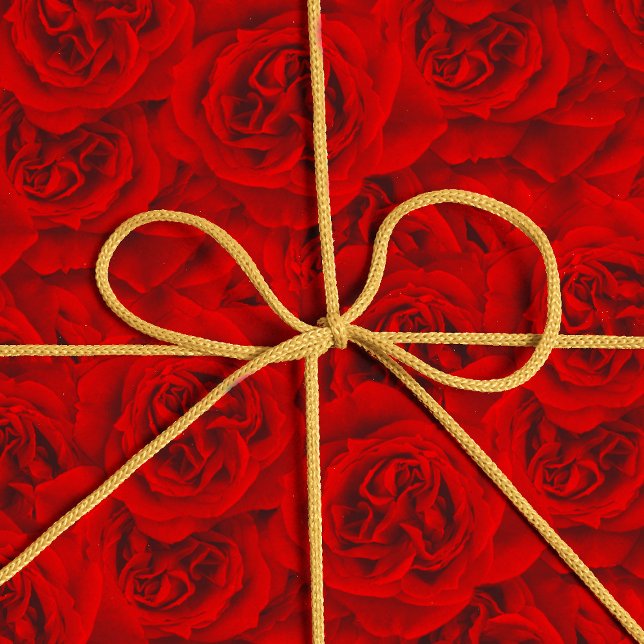 Vibrant Rose Flowers Seamless Pattern Floral Red Wrapping Paper (Creator Uploaded)