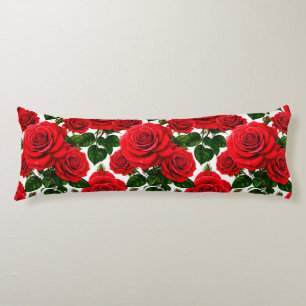 Vibrant Rose Pattern With Red And Pink Roses Body Cushion