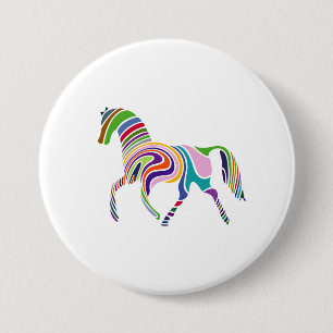 Vibrant Running Horse Patches & Buttons