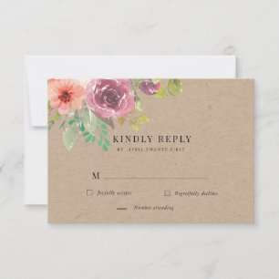Vibrant Rustic Summer Floral RSVP Response Card