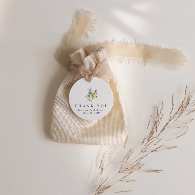 Vibrant Rustic Wildflowers Wedding Favour Tags (Creator Uploaded)