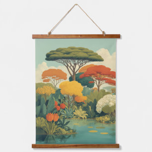 Vibrant Safari Jungle Scene Hanging Tapestry