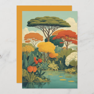 Vibrant Safari Jungle Scene Invitation