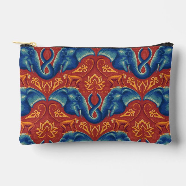 Vibrant Safari Tapestry Pattern - The White Lotus Accessory Pouch (Front)