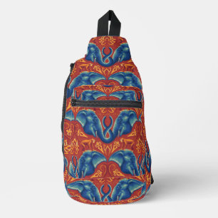 Vibrant Safari Tapestry Pattern - The White Lotus Sling Bag