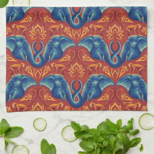 Vibrant Safari Tapestry Pattern - The White Lotus Tea Towel