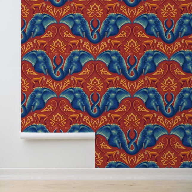Vibrant Safari Tapestry Pattern - The White Lotus Wallpaper (Application)