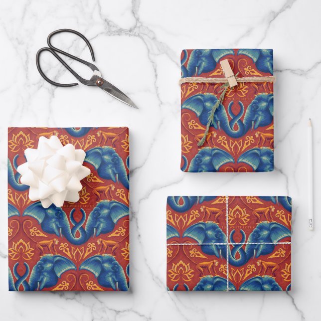 Vibrant Safari Tapestry Pattern - The White Lotus Wrapping Paper Sheet (Front)
