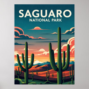Vibrant saguaro National Park Poster