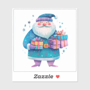 Vibrant Santa With Colourful Gifts