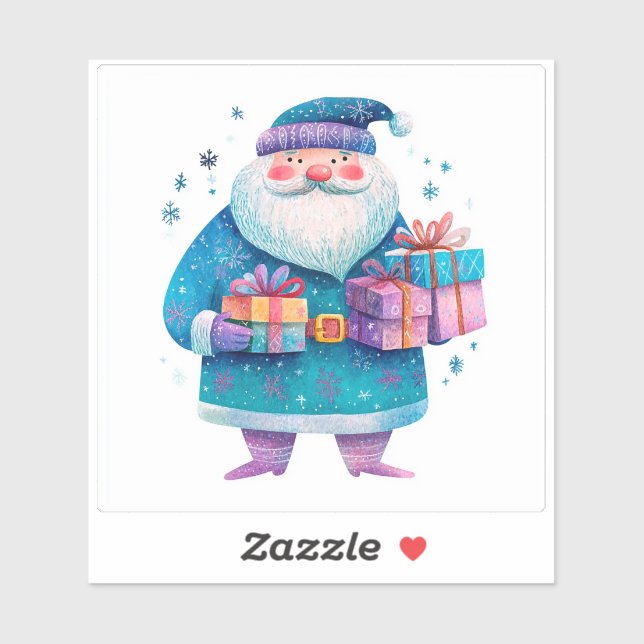 Vibrant Santa With Colourful Gifts (Sheet)