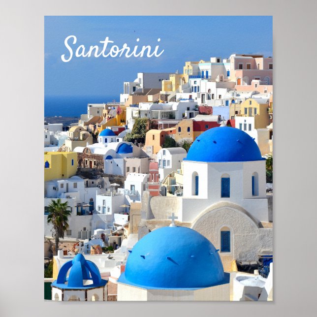 Vibrant Santorini, Greece Travel Photography Poster (Front)