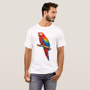 Vibrant Scarlet Macaw Parrot Watercolor T-Shirt