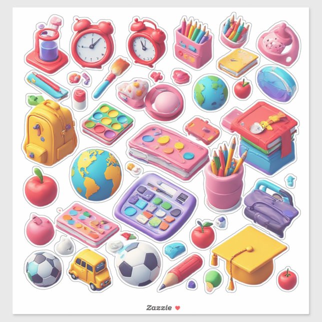 Vibrant School Supplies and Education Tools (Sheet)