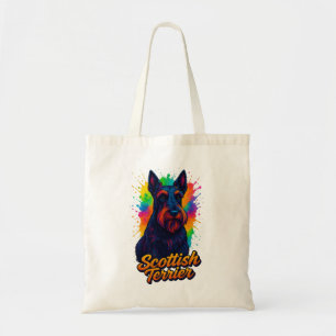 Vibrant Scottish Terrier Pop Art Design Tote Bag