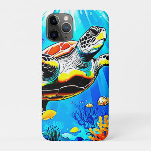 Vibrant Sea Turtle Dreamscape iPhone 11 Pro Case