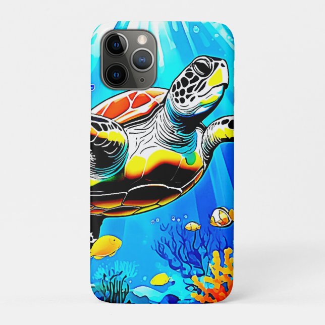 Vibrant Sea Turtle Dreamscape Case-Mate iPhone Case (Back)