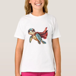 Vibrant Sea Turtle with Red Details T-Shirt