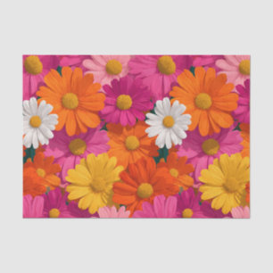 Vibrant Seamless Daisy Floral Pattern Tissue Paper
