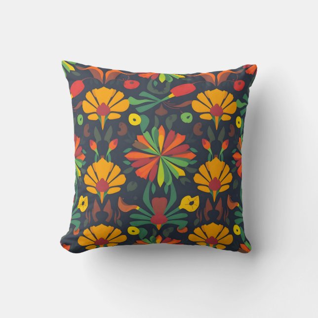 Vibrant Seamless Pattern Pillow - Bold Home Decor (Front)