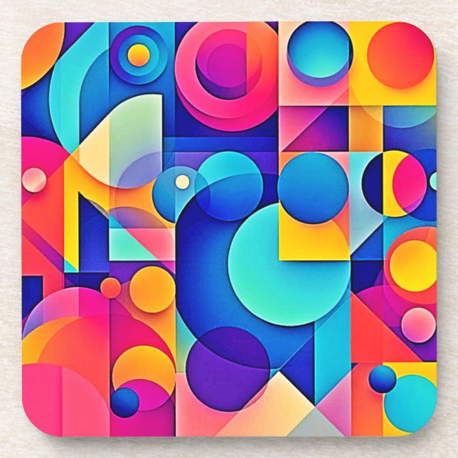 Vibrant Shape Play Coaster (Front)