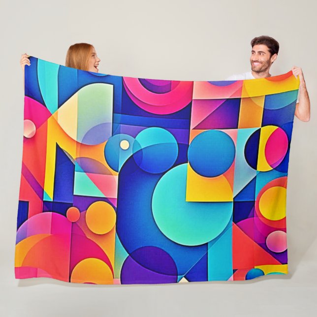 Vibrant Shape Play Fleece Blanket (In Situ)